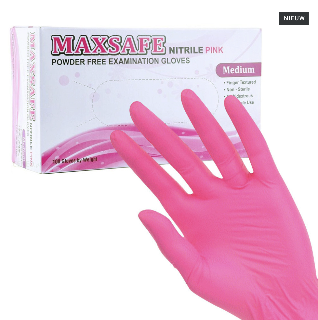 Nitril handschoenen Medium roze