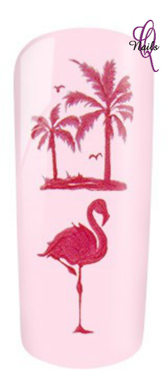 water decal flamingo