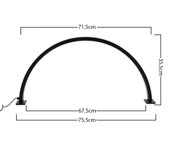 Halve maan Led lamp Zirkonia black